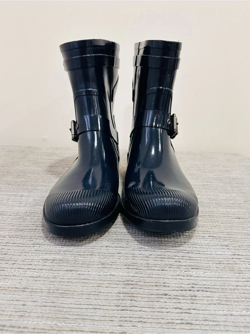 Coach Lester Shiny Rubber Round Toe Synthetic Rain Boot women’s size 10B blue